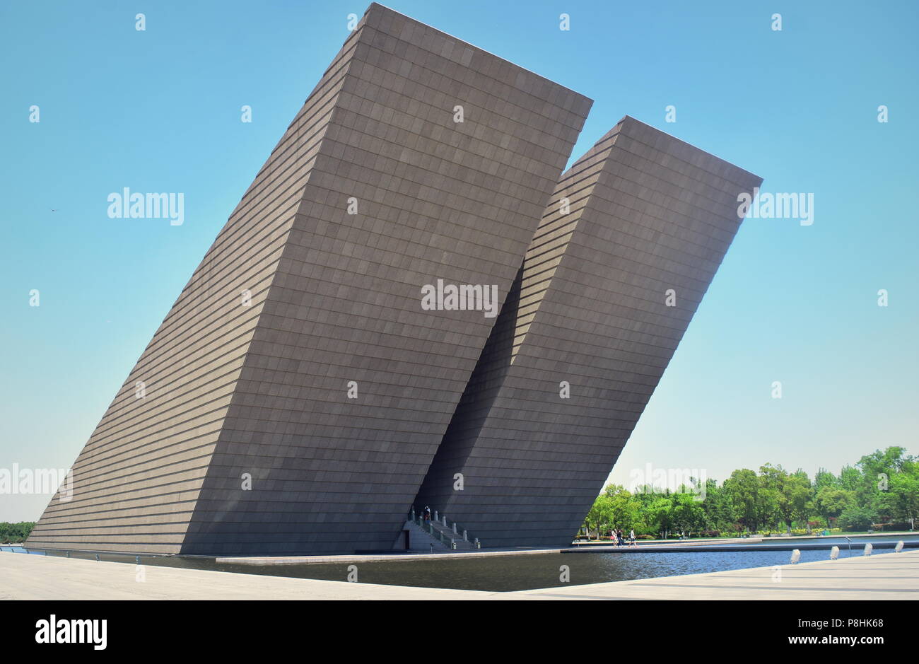 Moderne Architektur in China Bürgerkrieg Denkmal für die Yangtze River Crossing Kampagne in Hefei. Stockfoto