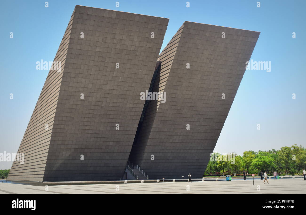 Moderne Architektur in China Bürgerkrieg Denkmal für die Yangtze River Crossing Kampagne in Hefei. Stockfoto
