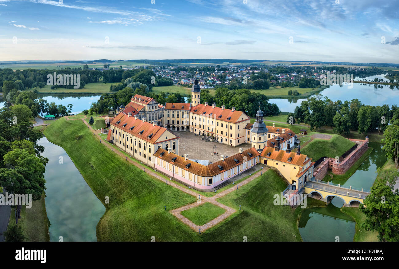 Luftaufnahme der Burg Nesvizh, Weißrussland Stockfoto