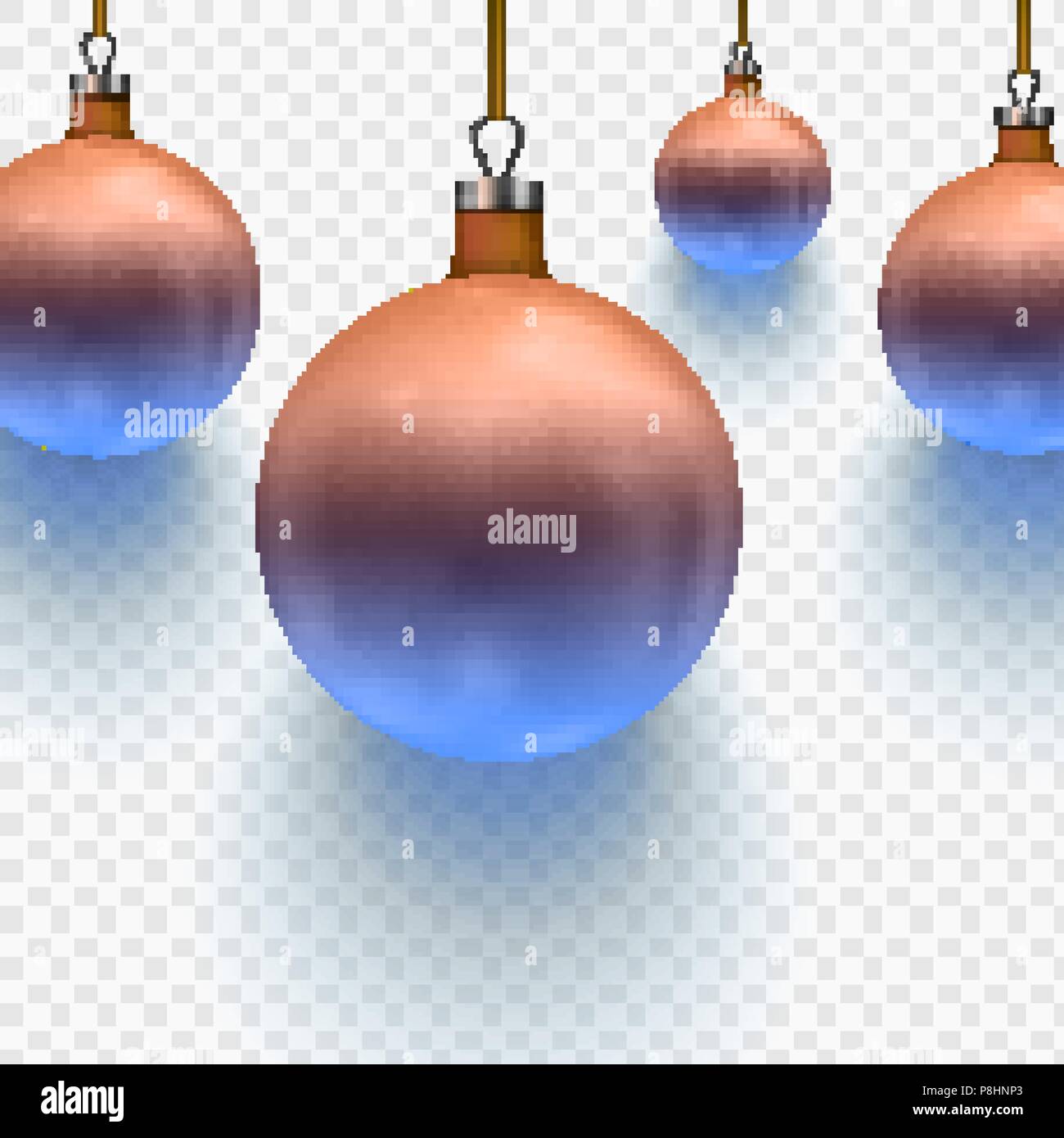 Vektor Illustration christmas ball zwei Farben auf einem transparenten Hintergrund isoliert. EPS 10. Stock Vektor