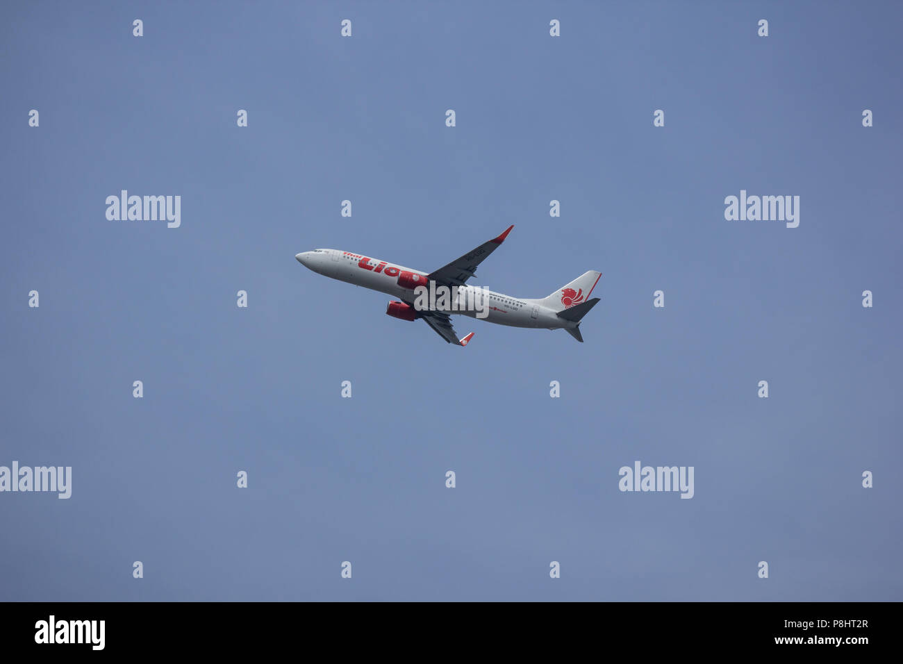 Chiangmai, Thailand - 10. Juli 2018: HS-LUQ Boeing 737-800 der Thai Lion Air Airline. Von Chiangmai Flughafen in Bangkok. Stockfoto