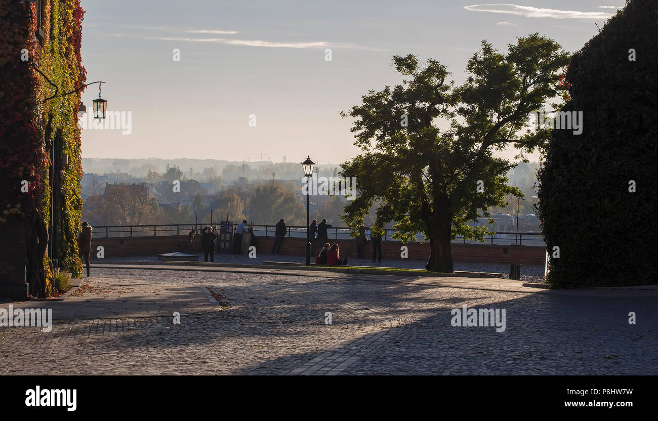 Die Aussichtsplattform auf dem Wawel Hill. Krakau. Polen Stockfoto