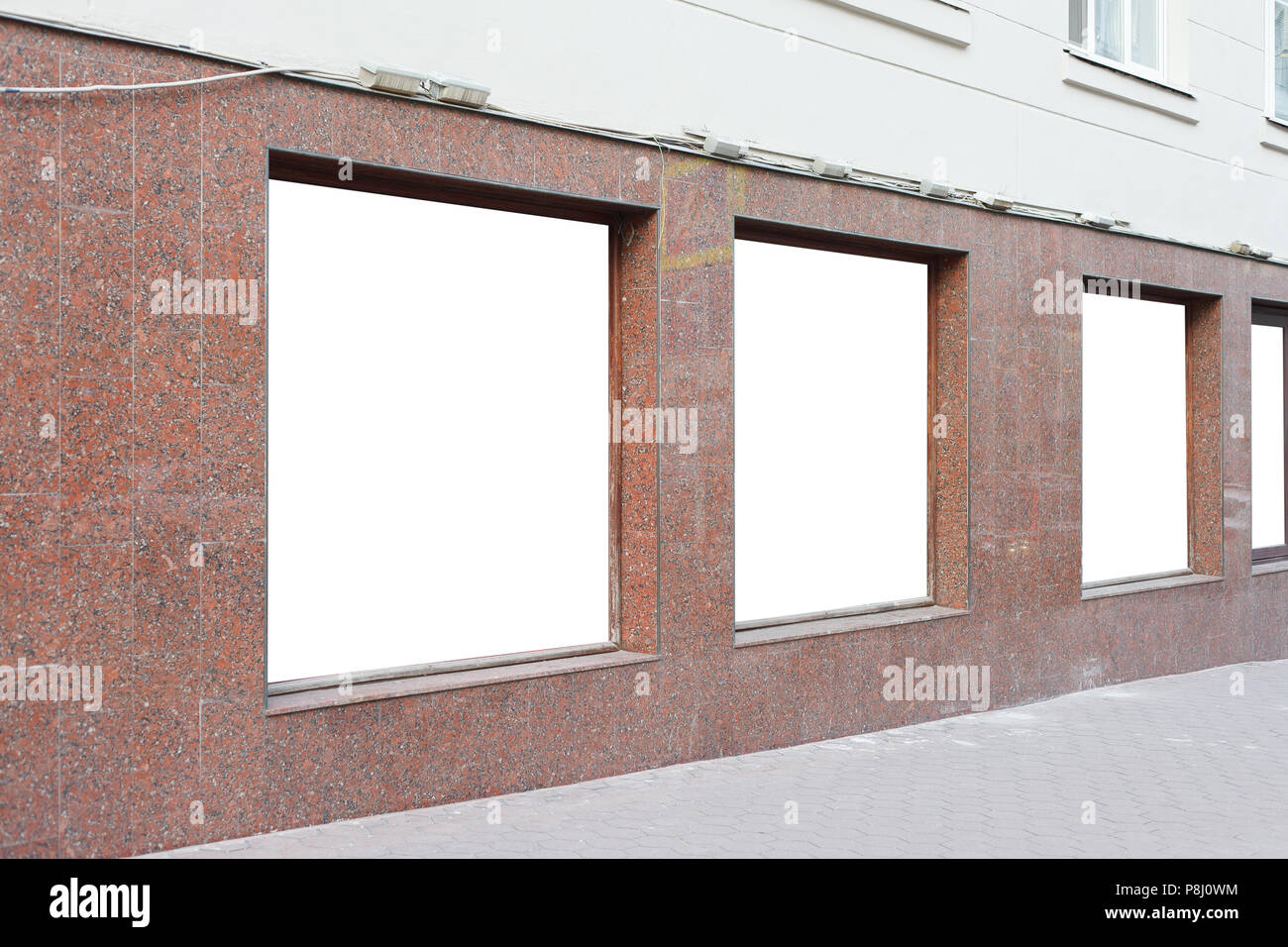 Blanck Schaufenster mockup. Mit Freistellungspfad isoliert Stockfoto