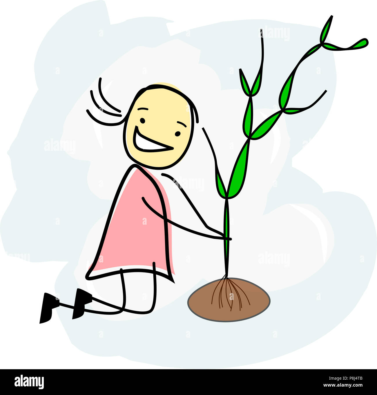 Kind einen Baum pflanzen Stockfotografie - Alamy