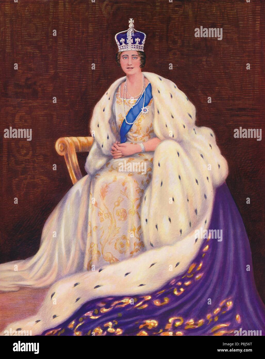 "Ihre Majestät die Königin", 1937. Künstler: Louis Dezart. Stockfoto