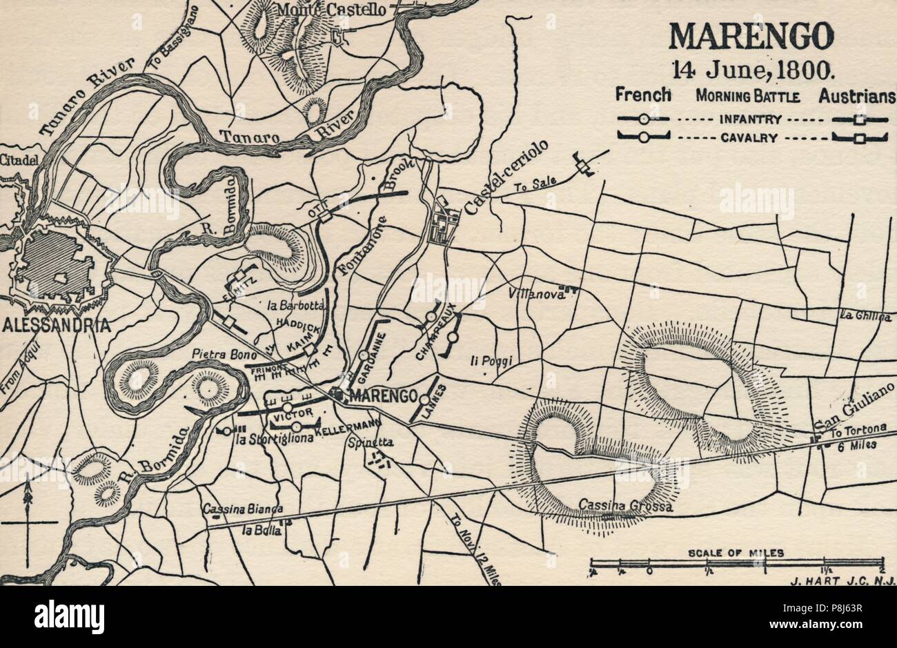 'Marengo - 14 Juni, 1800 (morgens Schlacht)", (1896). Artist: Unbekannt. Stockfoto