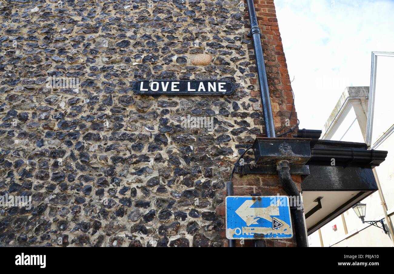 Alte Liebe lane Anmelden margate Kent Street UK England Stockfoto