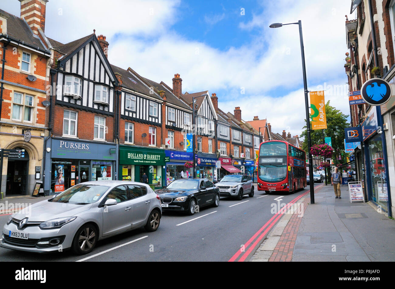 Purley High Street, Surrey, London Borough von Croydon, London, England, Großbritannien Stockfoto