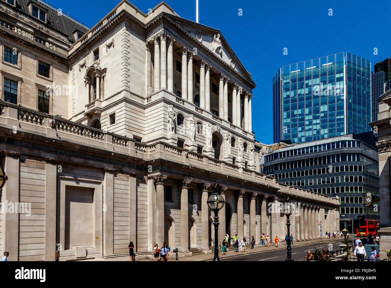 Die Bank von England, Threadneedle Street, die City of London, London, England Stockfoto