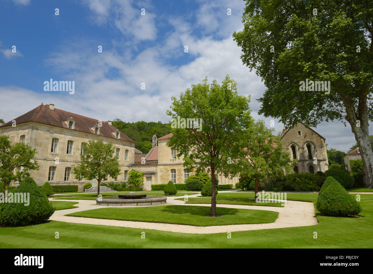 Die historische Abtei von Fontenay (Unesco Weltkulturerbe), Marmagne FR Stockfoto