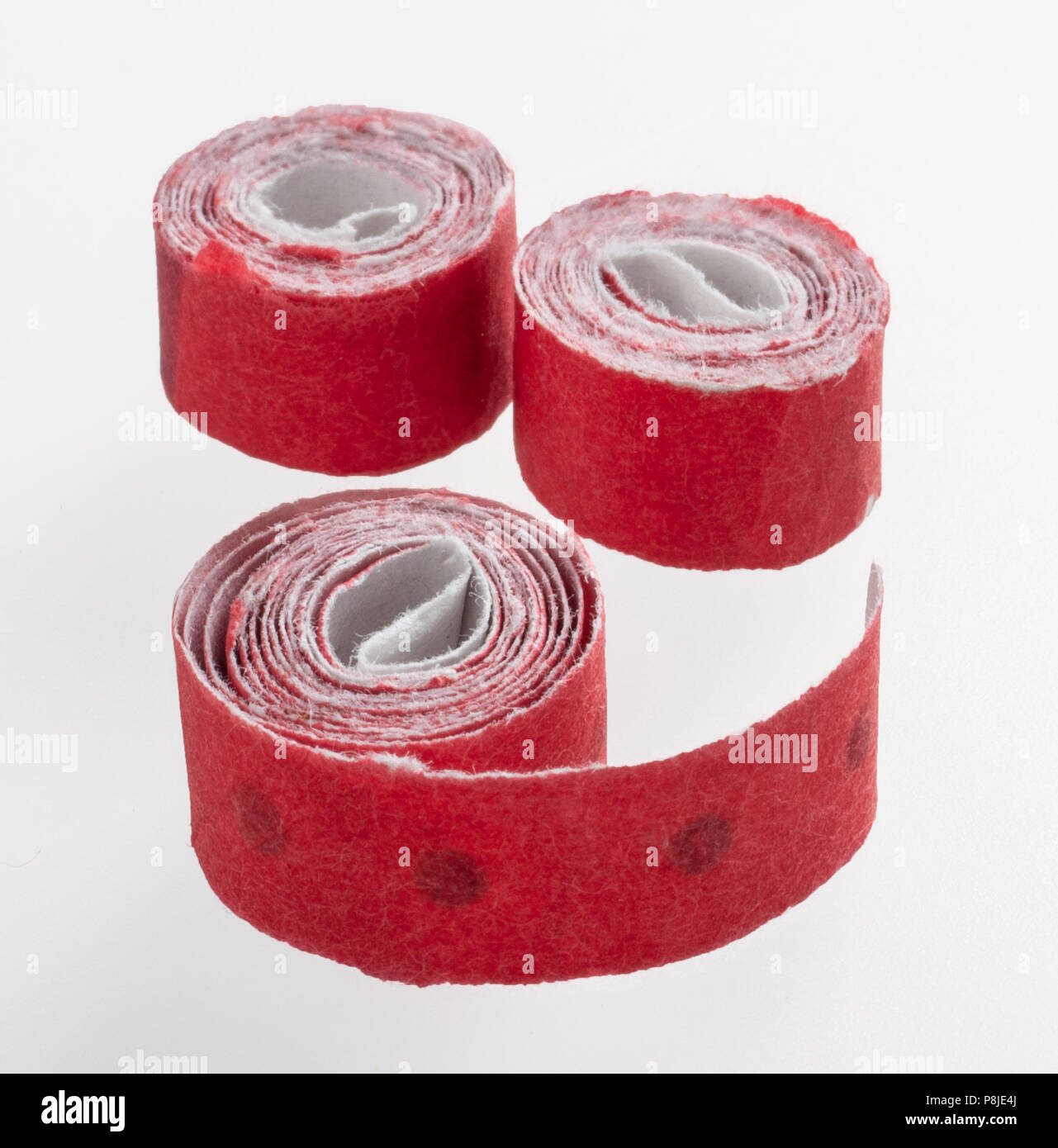 Red roll Caps Stockfoto