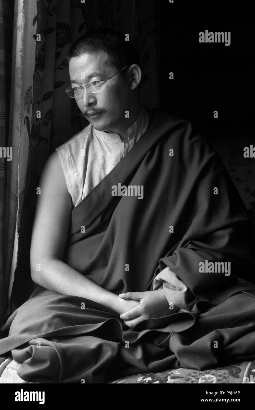 Zha Xi Lang Jia Rimpoche auf katok Dorjeden Kloster - Kham, (Osten, Tibet), Provinz Sichuan, China Stockfoto