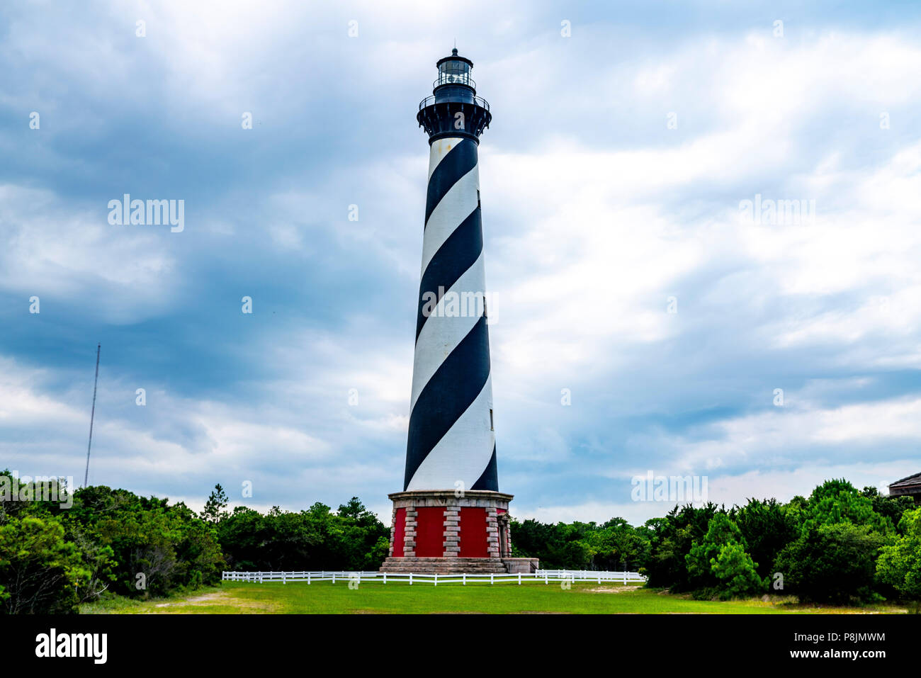 Cape Hatteras Light ist ein Leuchtturm auf Hatteras Island in die Outer Banks in der Stadt von Buxton, North Carolina, USA Stockfoto