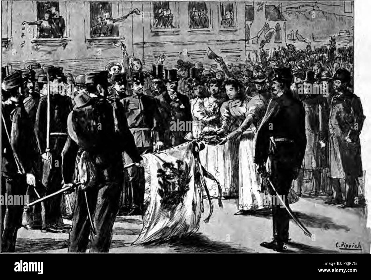 . 525 Sprejem za 17. Polk v Ljubljani Stockfoto