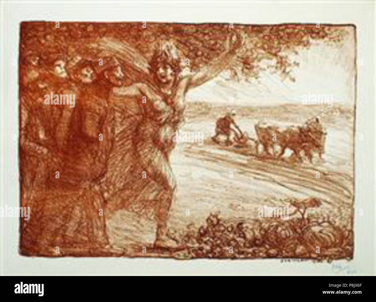 . 535 Steinlen-les-AGRICULTEURS - mutiles-1916 Stockfoto