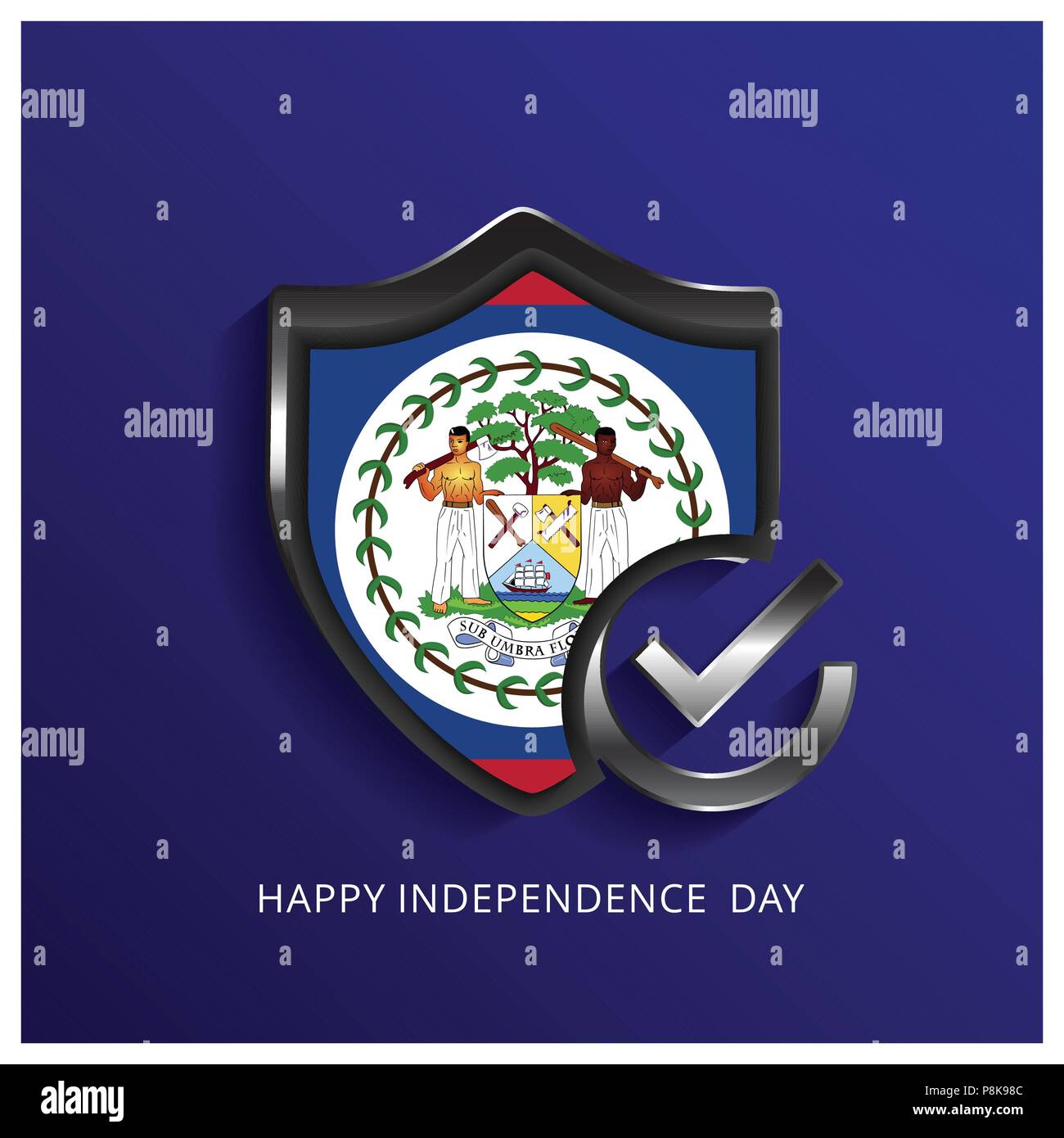 Belize Independence Day Shield Hintergrund. Für web design und Application Interface, auch nützlich für Infografiken. Vector Illustration. Stock Vektor