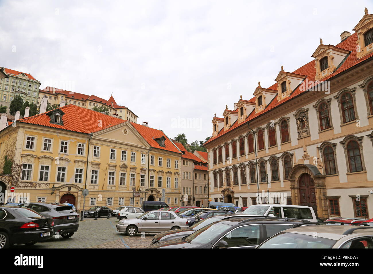 National Monument Institut und Wallensteinpalast, Valdštejnské Náměstí, Malá Strana (Kleinseite), Prag, Tschechien (Tschechische Republik), Europa Stockfoto