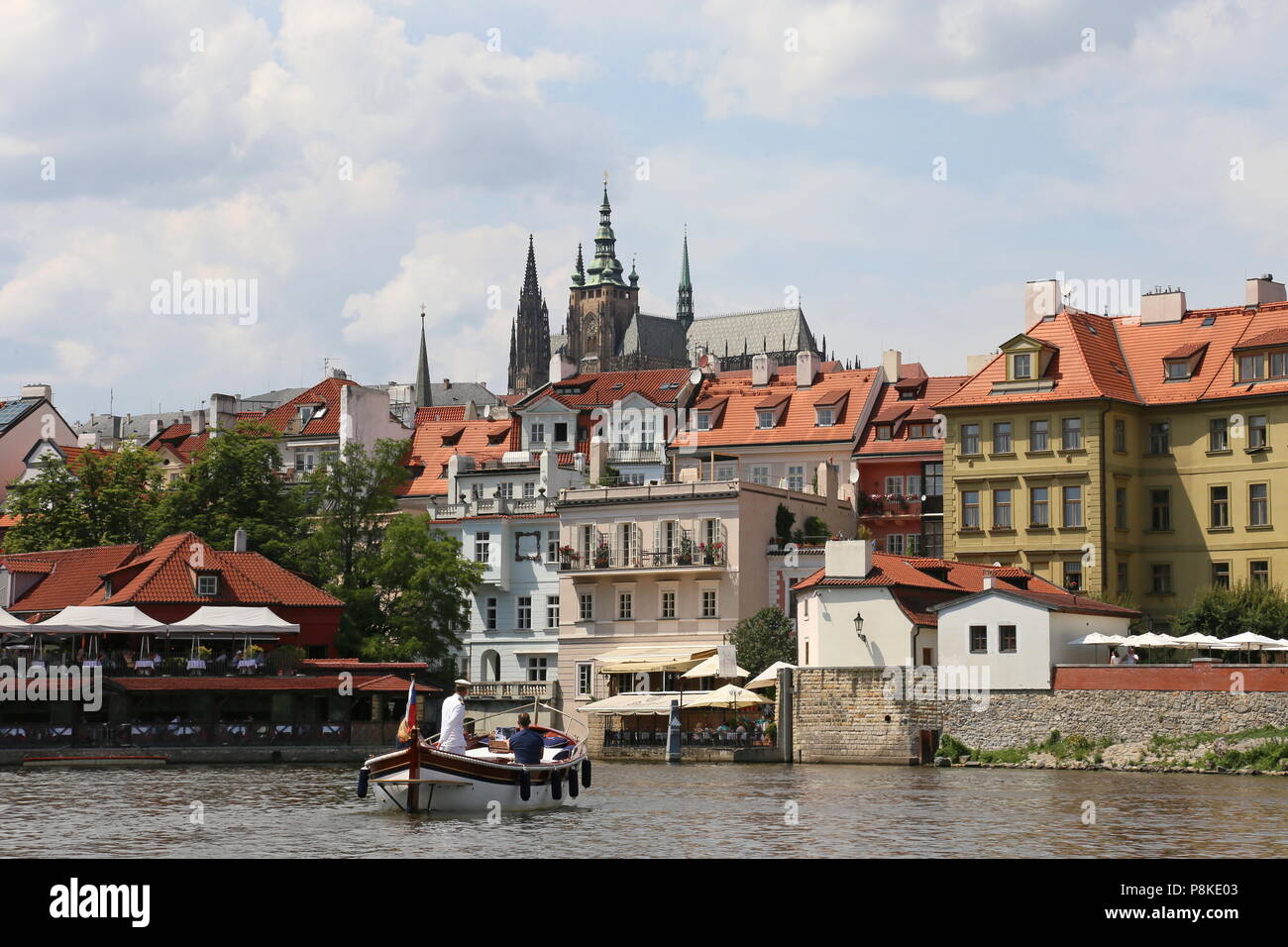 Kampa Park Restaurant und Čertovka (Devil's Stream aka wenig Prag Venedig), Malá Strana (Kleinseite), Prag, Tschechien (Tschechische Republik), Europa Stockfoto