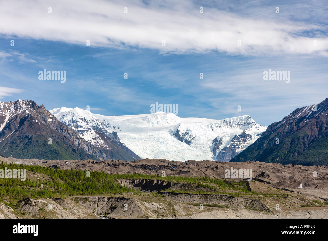 Treppe Eisfall auf Root Gletscher im Wrangell-St. Elias in Southcentral Alaska. Stockfoto