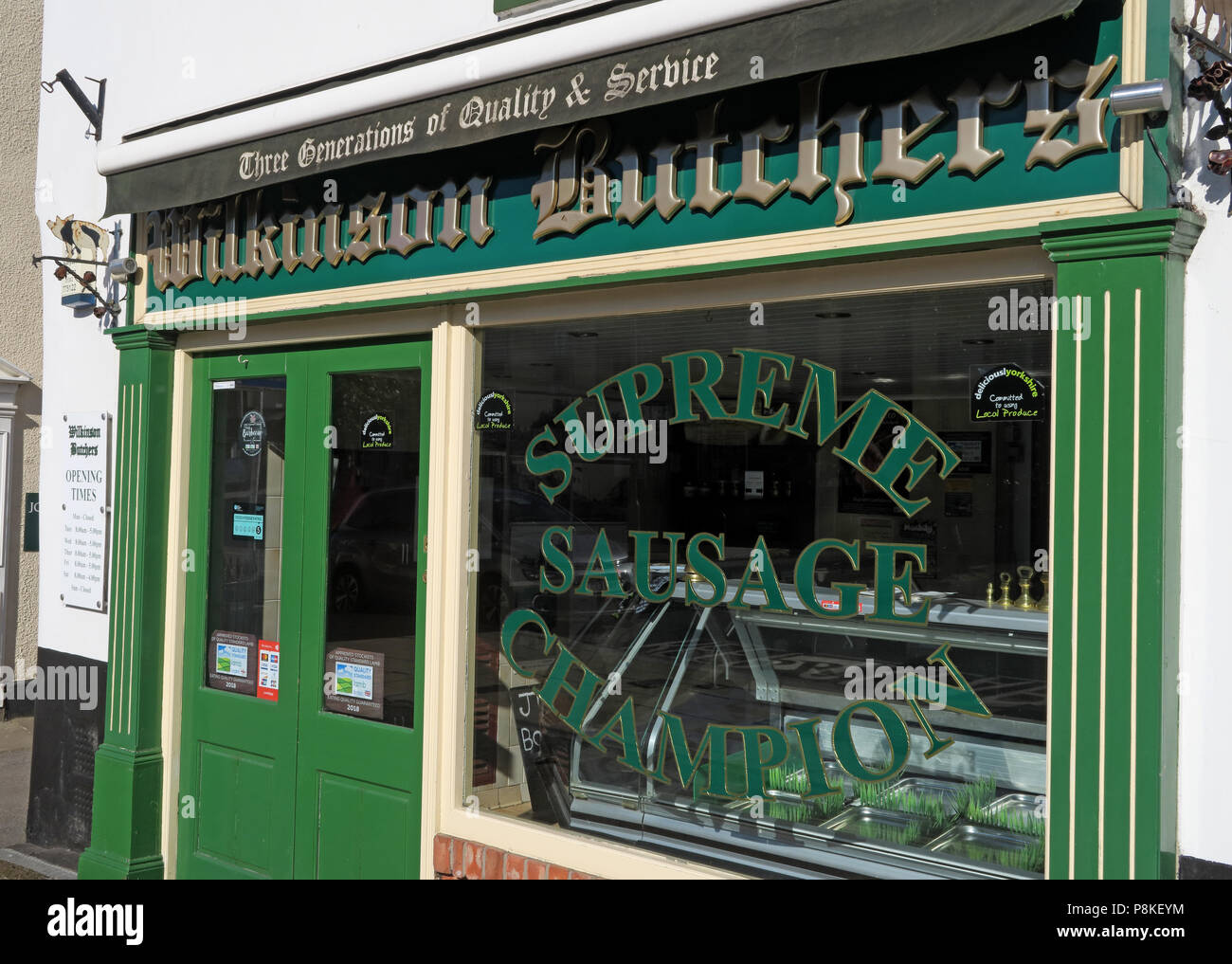Wilkinson Metzger, Bawtry Supreme Wurst Champion, Doncaster, South Yorkshire, England, Großbritannien Stockfoto