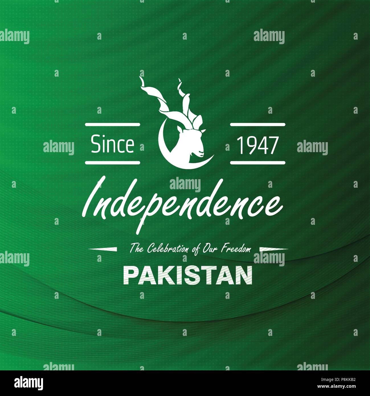 Seit 1947. Unabhängigkeit Pakistans tag Label Design. Für web design und Application Interface, auch nützlich für Infografiken. Vector Illustration. Stock Vektor