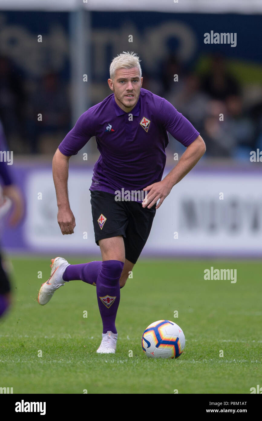 Jordan Veretout (Fiorentina) während Erie der Italienischen eine "Übereinstimmung zwischen Fiorentina 10-0 Team Val di Fassa an Cesare Benatti Stadion am 11. Juli 2018 in Moena, Italien. Credit: Maurizio Borsari/LBA/Alamy leben Nachrichten Stockfoto