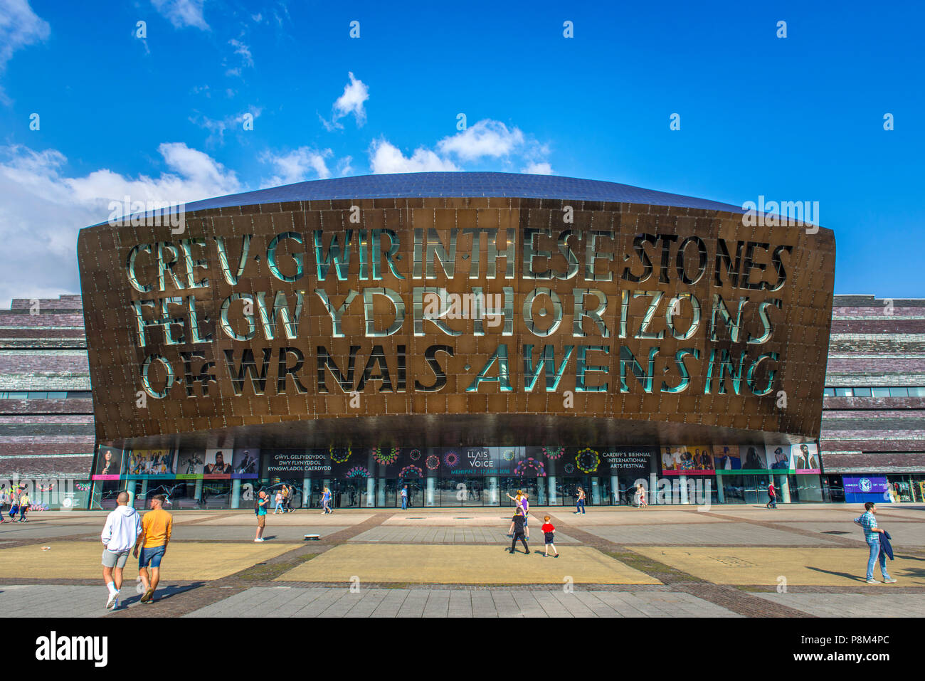 Welsh Millenium Center, Event Center, Architekt Percy Thomas, Cardiff, South Glamorgan, Wales, Vereinigtes Königreich Stockfoto