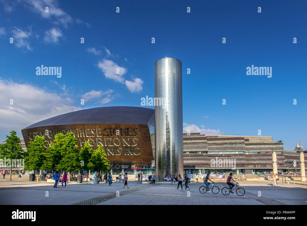Wales Millennium Centre, Architekt Percy Thomas, Cardiff, South Glamorgan, Wales, Vereinigtes Königreich Stockfoto