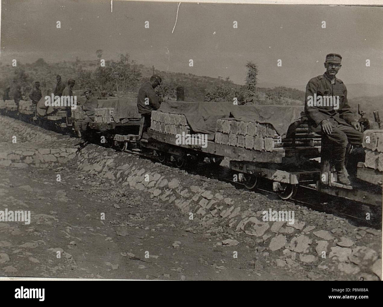 . 591 Zufuhr der Munition eine sterben Vorne mittels Feldbahn, Berje. 24.8.17. (BildID) 15599471 Stockfoto