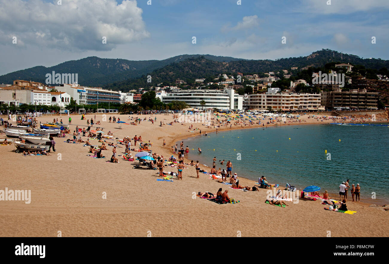 Tossa de Mar Platja Gran, Katalonien, Costa Brava, Spanien, Europa Stockfoto