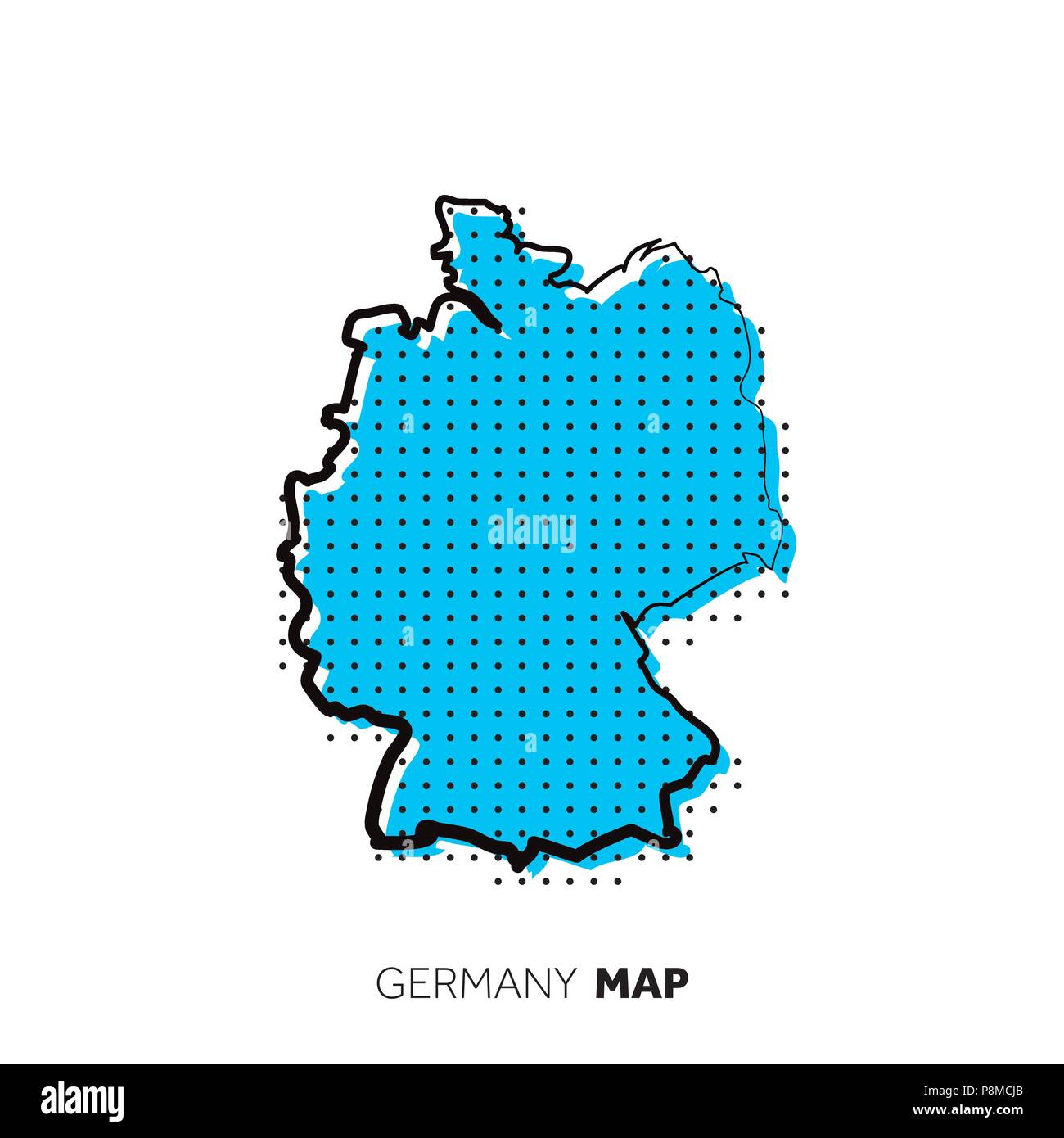 Deutschland Vektor Land Karte Karte Umriss Mit Punkten Stock Vektorgrafik Alamy
