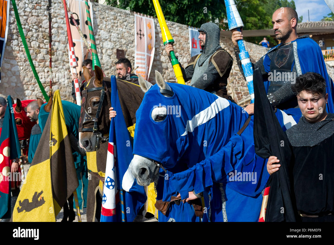 Mittelalterliches Fest im Hita, Guadalajara, Spanien. 7. Juli 2018. Stockfoto