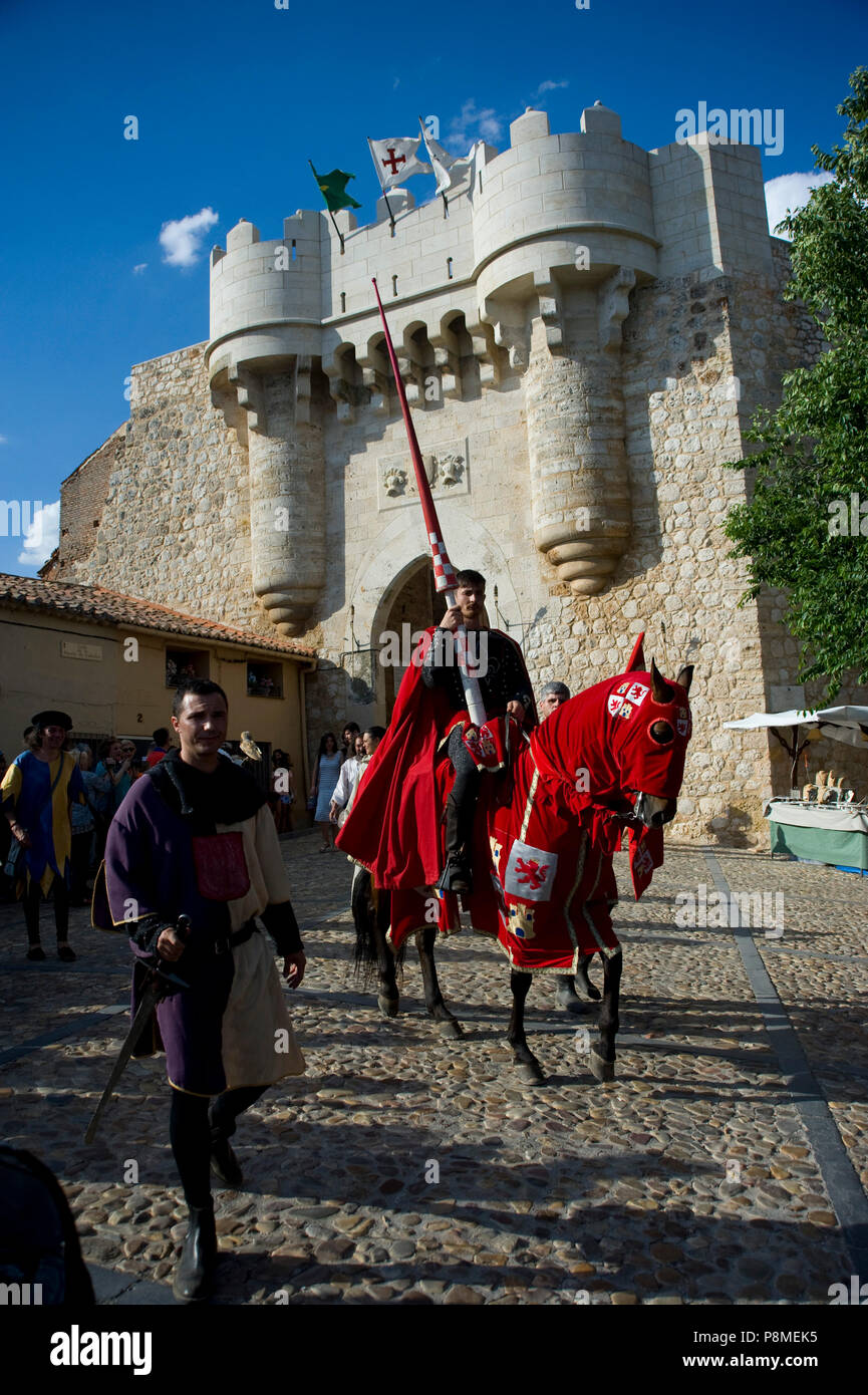 Mittelalterliches Fest im Hita, Guadalajara, Spanien. 7. Juli 2018. Stockfoto