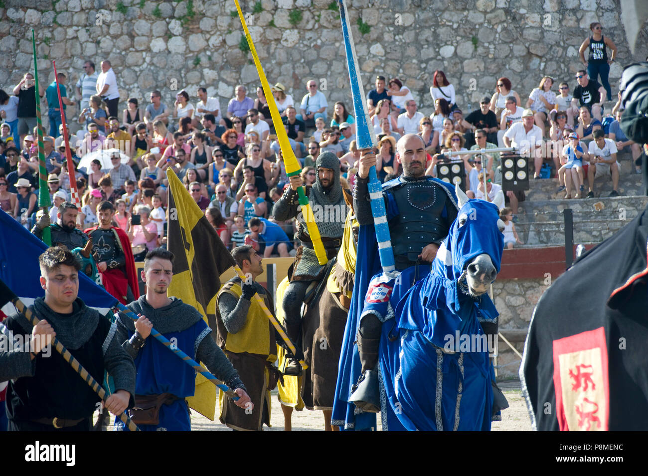Mittelalterliches Fest im Hita, Guadalajara, Spanien. 7. Juli 2018. Stockfoto