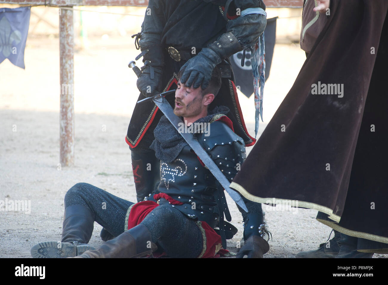 Mittelalterliches Fest im Hita, Guadalajara, Spanien. 7. Juli 2018. Stockfoto