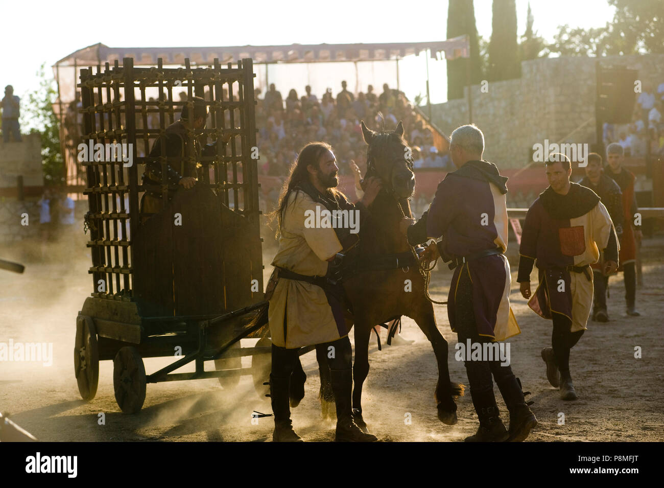 Mittelalterliches Fest im Hita, Guadalajara, Spanien. 7. Juli 2018. Stockfoto