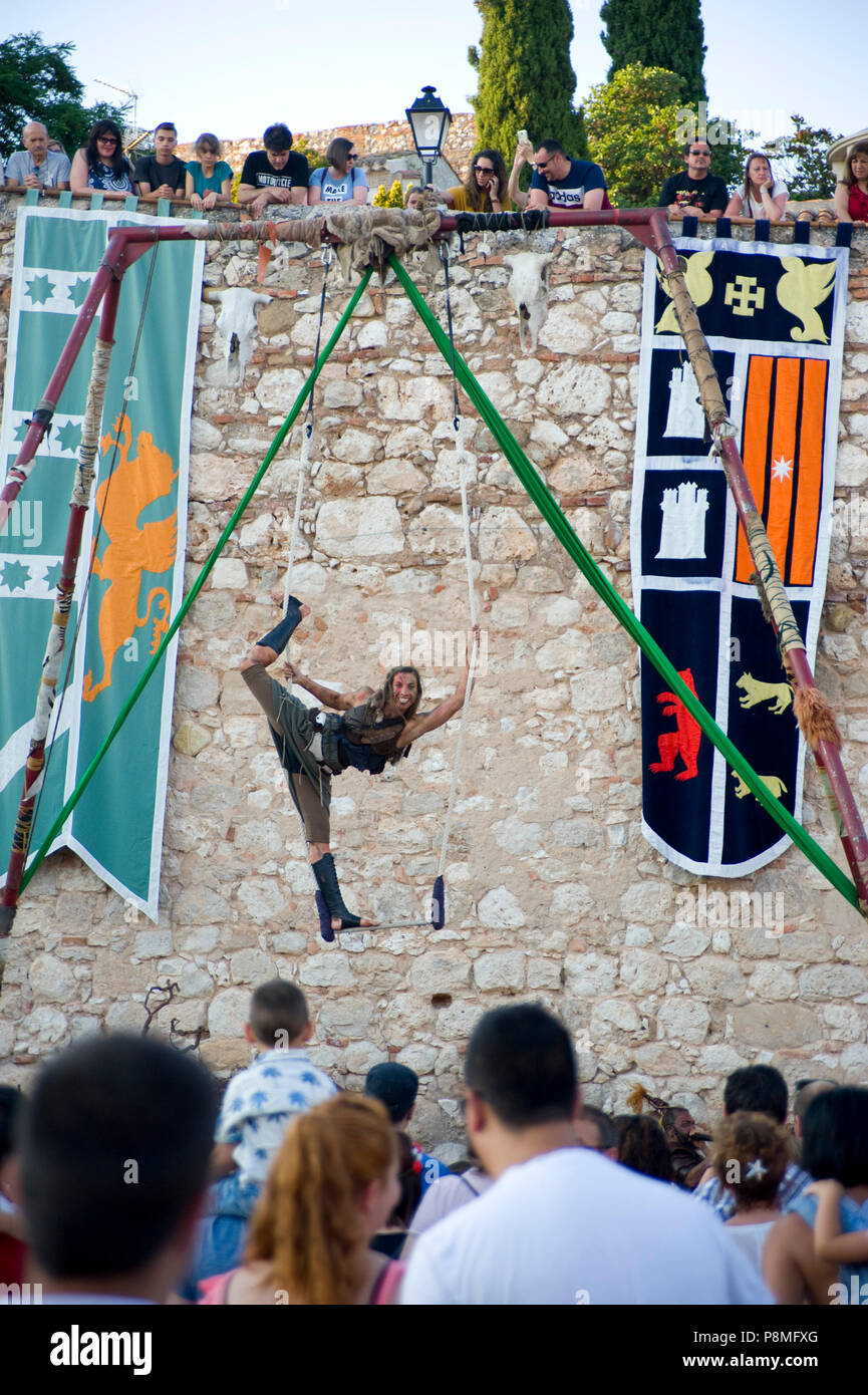 Mittelalterliches Fest im Hita, Guadalajara, Spanien. 7. Juli 2018. Stockfoto