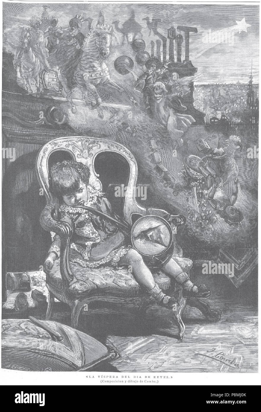 578 Víspera de Reyes (1885, por Juan Comba) Stockfoto