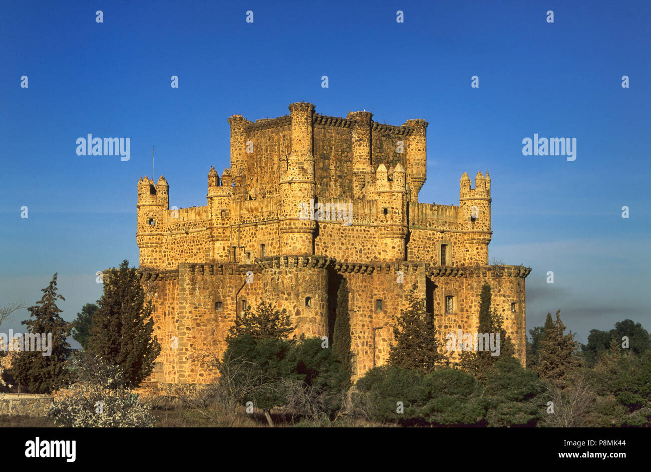 Schloss von Lopez De Ayala Familie, Grafen von Fuensalida, in Guadamur, Provinz von Toledo, Kastilien-La Mancha, Spanien Stockfoto