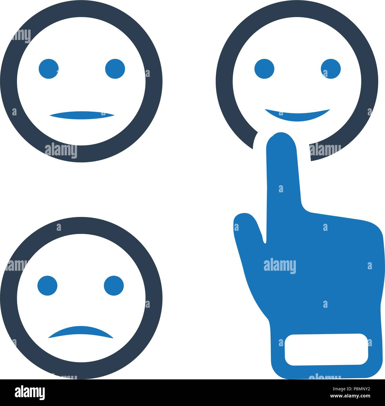 Emoji Feedback, Überprüfen sie das Symbol Stock Vektor