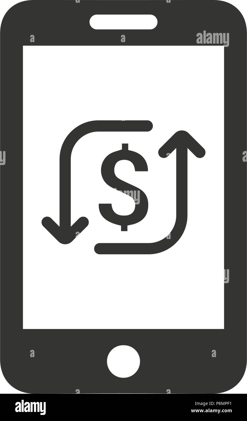 Mobile Finanztransaktion Symbol Stock Vektor