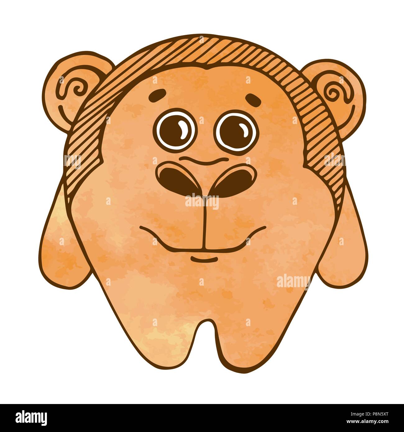 Cute cartoon Affe auf weißem Hintergrund. Vector Illustration in Skizze Cute cartoon Affe auf weißem Hintergrund. Vector Illustration in Skizze