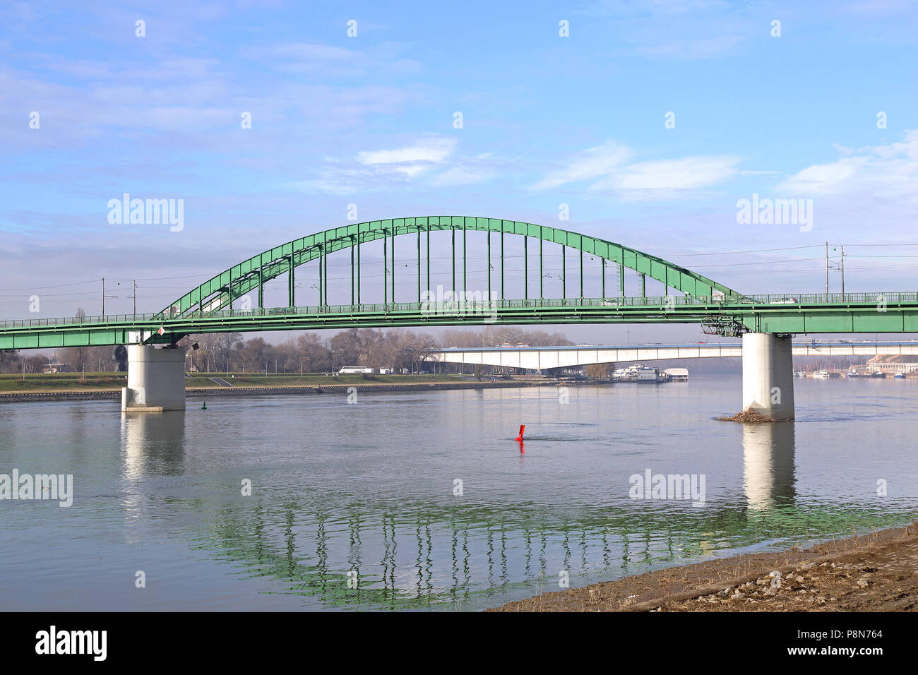 Alte Brücke über die Sava in Belgrad, Serbien Stockfoto