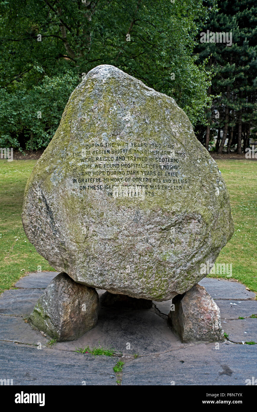 Norwegische Memorial, von der Norwegischen Feuerwehr danken die Menschen in Großbritannien für ihre Freundschaft und Gastfreundschaft bei den dunklen Jahren des Exils. Stockfoto