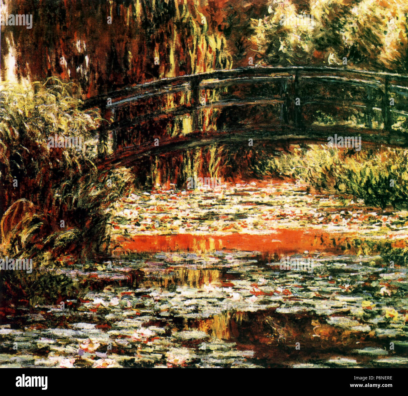 . 12 1900 C.Monet Japonski mostek w Giverny. Stockfoto