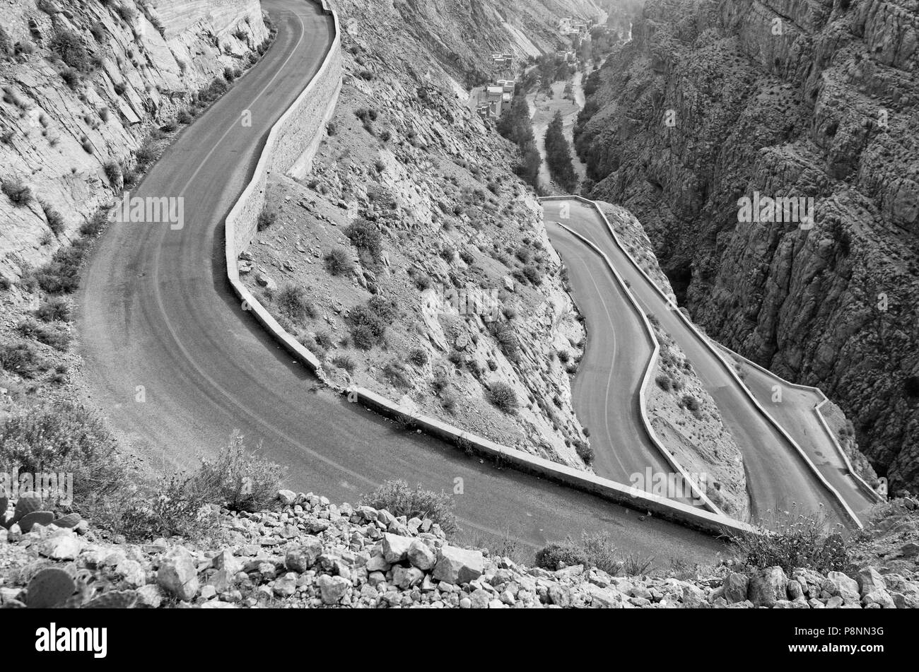 Eine gefährliche Straße in Marokko Stockfoto