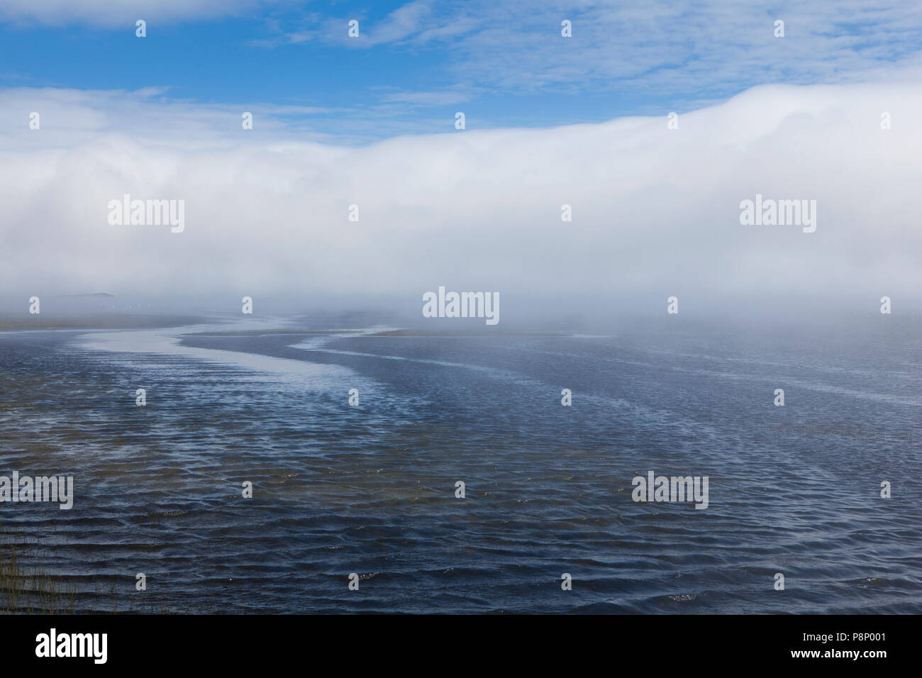 Meer - € â € "Nebel an der Küste von Island Stockfoto