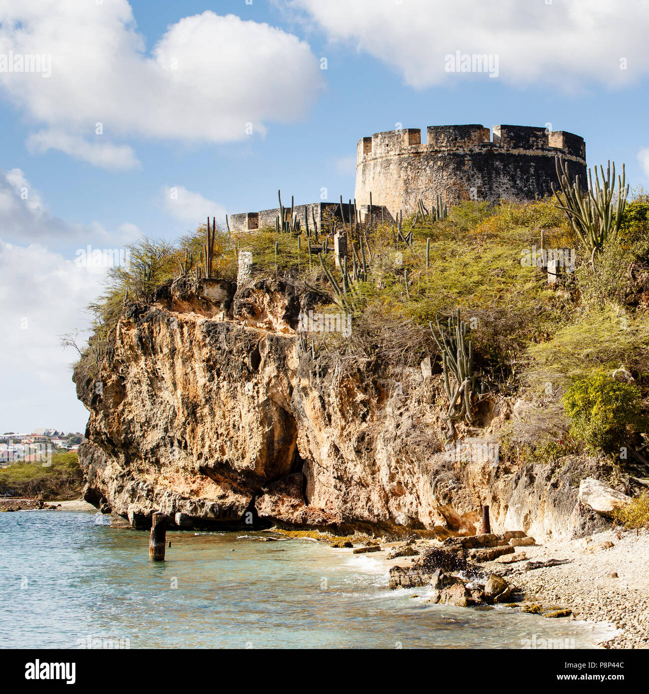 Historische Festung beekenburg an der Südküste von CuraÃ§ao Stockfoto