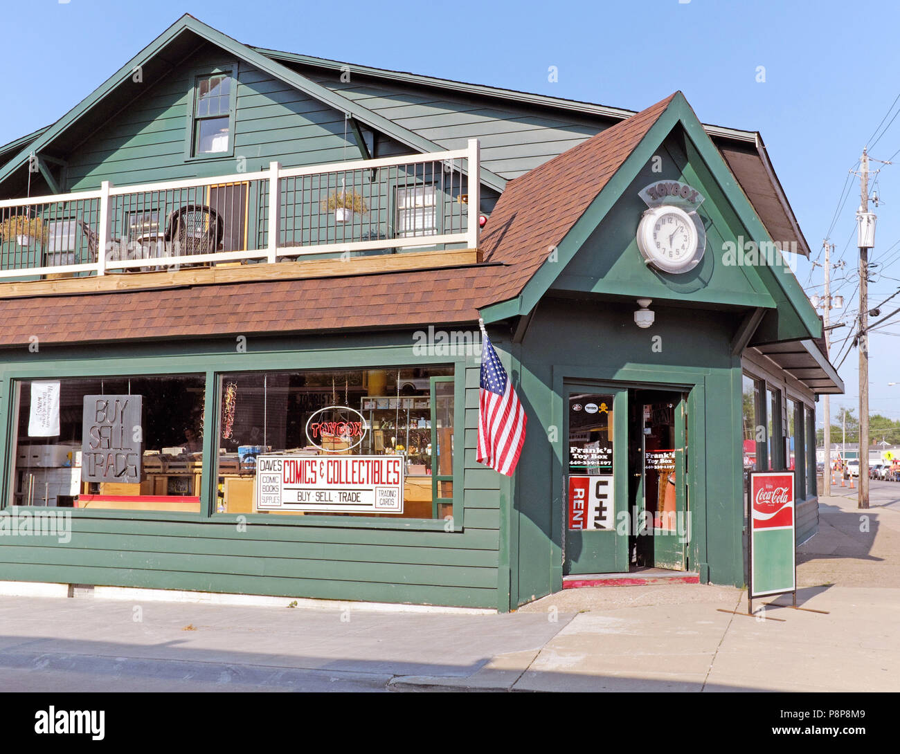 Frank's Toybox befindet sich auf dem Strip in Geneva-on-the-Lake und ist in diesem Ohio Resort für seine Antiquitäten bekannt. Stockfoto