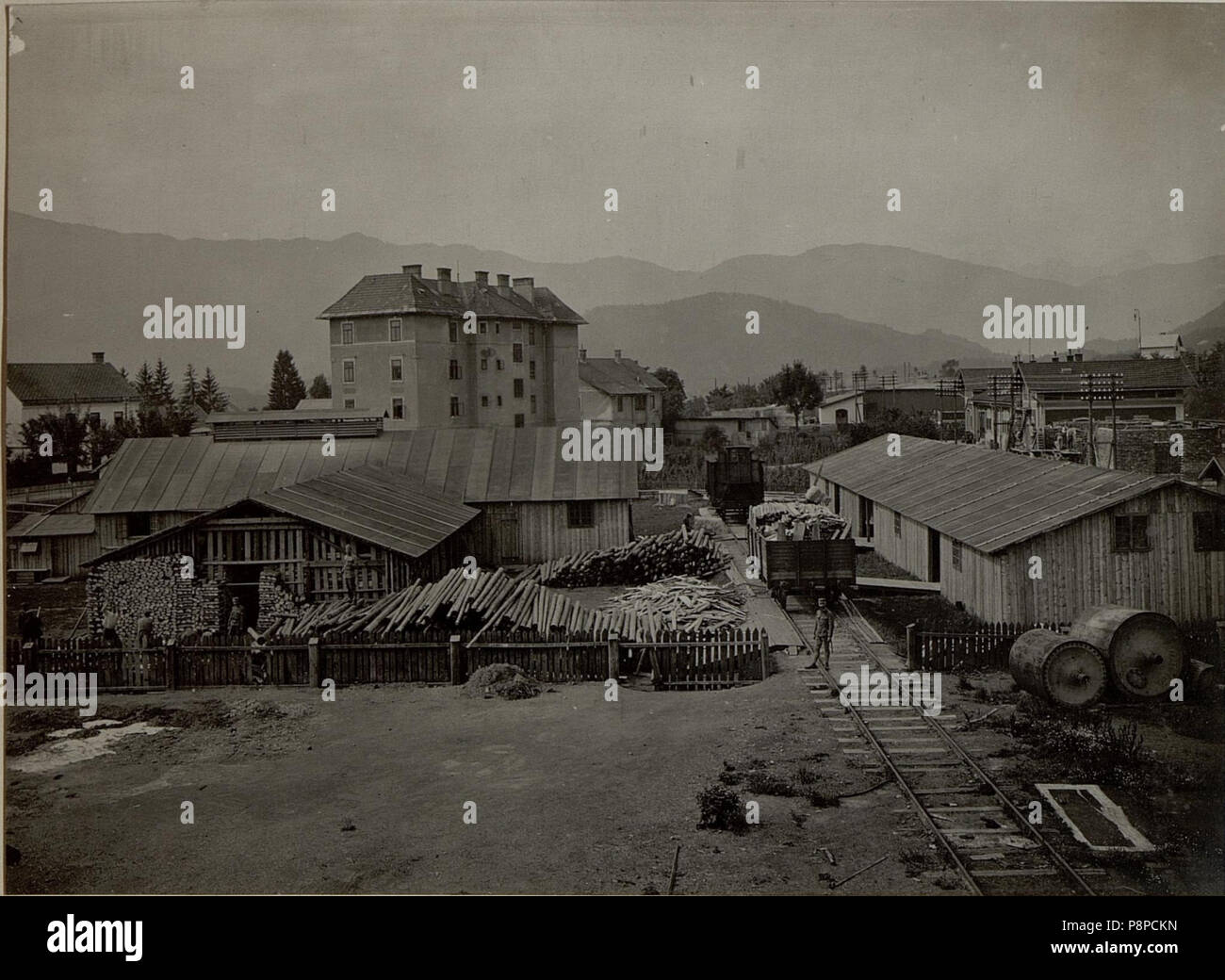 . 332 Holzwolle - Erzeugungsanstalt in Villach. Aufgenommen am 24. Juli 1916. (BildID) 15477639 Stockfoto